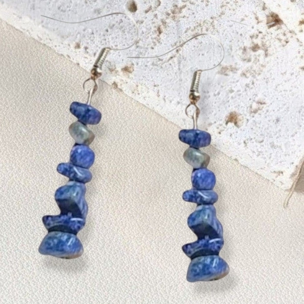 Blue Beaded Earrings